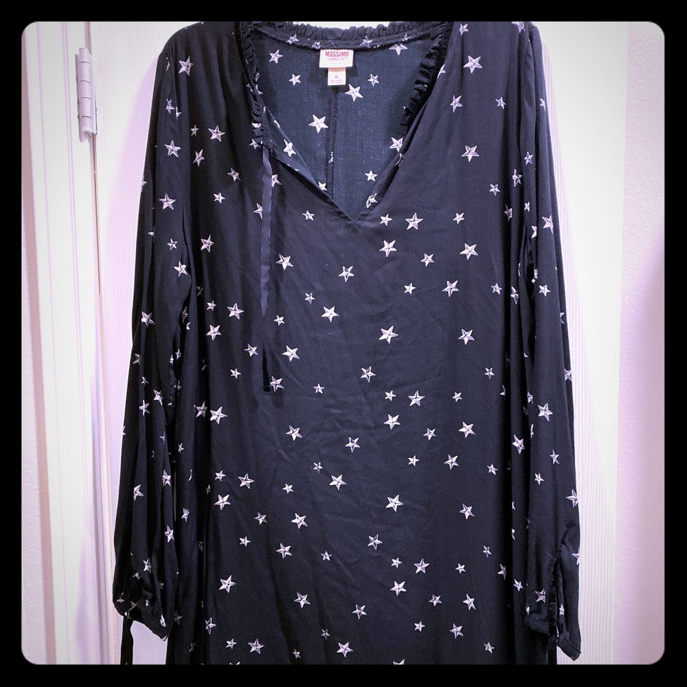 Black dress with stars.